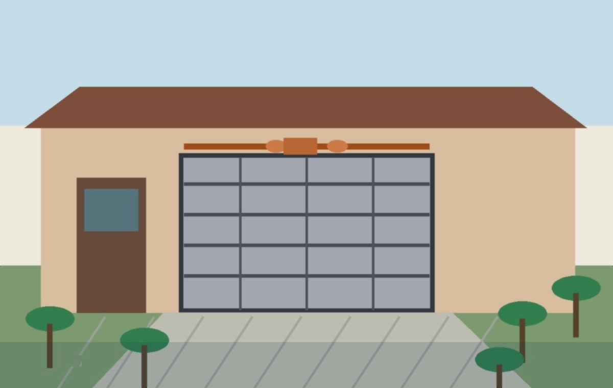 Garage door torsion spring gap check at a Bunker Hill Village Texas home